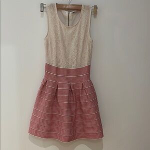 Elegant Lace and Striped Mini Dress
